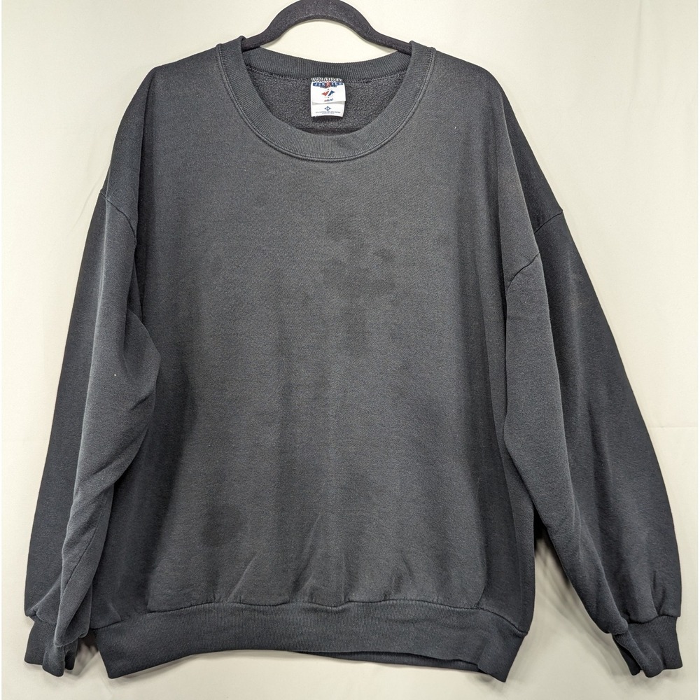 Vintage Blank Jerzees Activewear Gray Crewneck Sweatshirt Unisex Adult Stained*